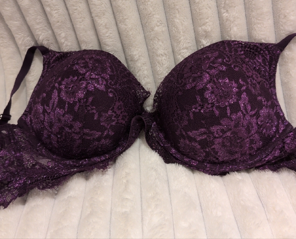 Elegant Purple Lace Bra